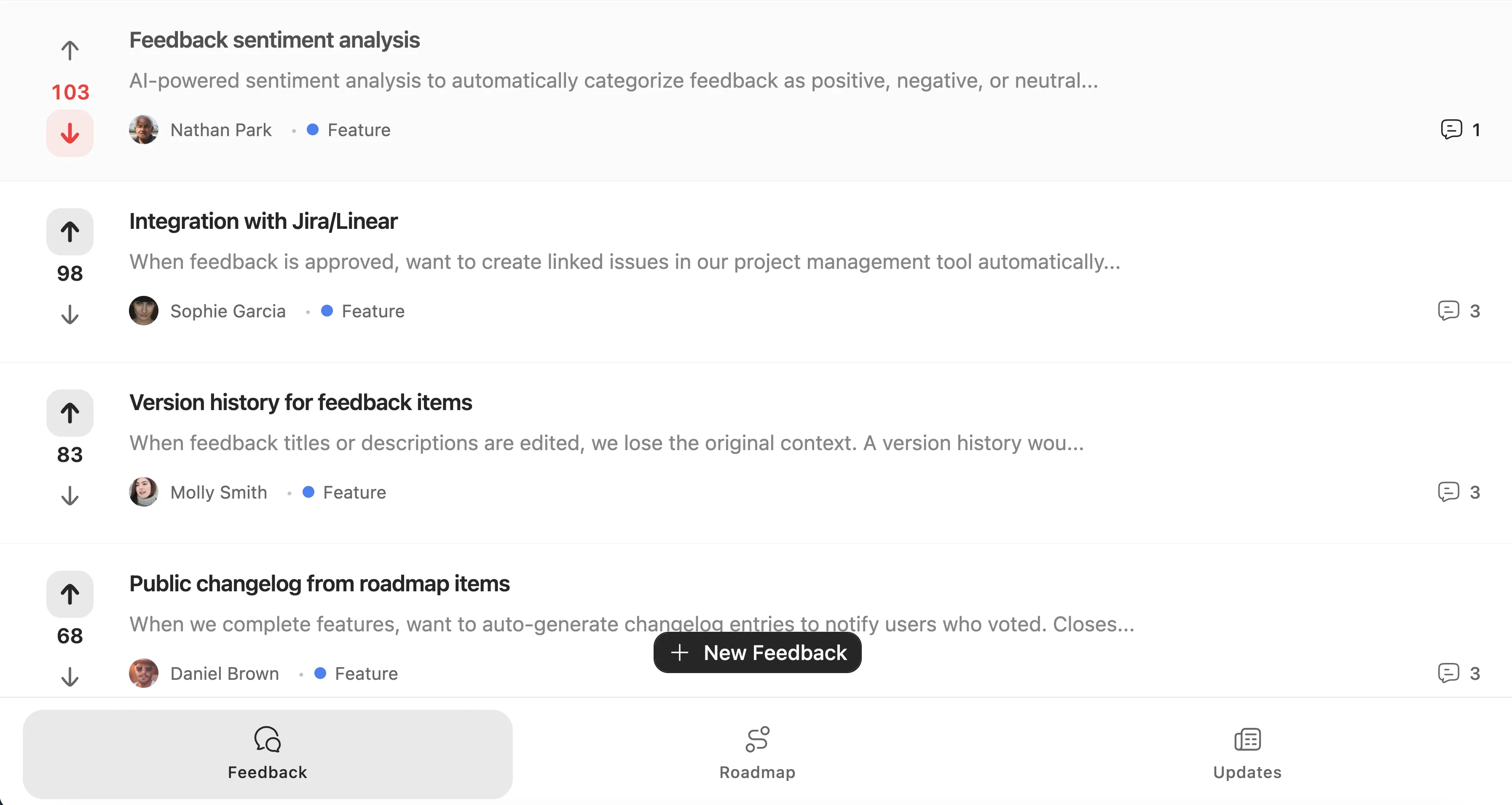 Feedback without friction